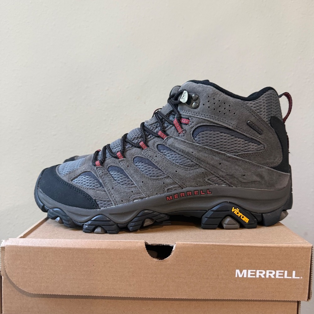 NEW Merrell Moab 3 Mid Waterproof Mens Hiking Boots Beluga Gray 9.5 M
